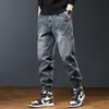 Jeans de Trabajo Patchwork Pesados 2026 para Hombre, Corte Holgado, Estilo Vintage Americano High Street, Pantalones de Hombre Versátiles de Moda con Puño