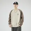 Sudadera de cuello redondo para hombre 2026 Otoño/Invierno Nueva Algodón Calle Alta Americana Holgada Cómoda Casual Superior Ropa de Hombre de Moda