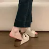 Sandalias Casuales Perezosas Pantuflas Cinta Mágica Playa Punta Abierta Verano Cómodas Suela Suave Suela Gruesa Chanclas Mujer Verde