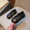 Zapatos de cuero para niñas, primavera y otoño 2024, nuevos zapatos Guofeng de suela blanda con estampado de una sola capa para niñas pequeñas, zapatos de princesa Mary Jane