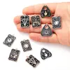Accesorios para Joyería de Aleación con Goteo de Aceite DIY Colgante de Tarot Collar Pulsera Pendientes Llavero Colgante W441