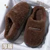 Pantuflas de algodón mujer invierno nuevo pareja uso doméstico suela suave antideslizante interior simple suela gruesa felpa cálido zapatos de algodón hombre