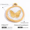 Colgante de collar con pulsera geométrica de mariposa y cruz de acero inoxidable con forma de gota de aceite de moda transfronteriza de oro de 18 quilates.