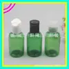 Frasco de Loção Verde 50ml com Tampa Flip-Top, Frasco Dispensador de Shampoo 50ml, Frasco para Iscas de Pesca com Tampa de Pressão, Garrafa PET Curta e Larga
