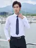 Nova Camisa Profissional Cinza Claro para Homens, Camisa de Seda Modal, Roupa de Trabalho de Negócios de Alta Qualidade, Vendas da Loja 4S