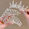 Corona Tiara Princesa Infantil con Incrustaciones de Diamantes Peine Corona para Niña Pequeña Regalo de Cumpleaños Accesorio para el Cabello de Alta Gama Elegante para Niñas