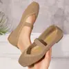 Sapatos Slip-On Femininos de Tamanho Grande, Novo Estilo, com Cabedal em Fly-Knit, Cor Sólida, Boca Rasa, Mocassins Preguiçosos Respiráveis
