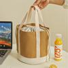 Bolsa de Almuerzo de Lona Gruesa, Bolsa de Almuerzo Tipo Satchel, Bolsa de Almuerzo Aislada y para Mantener Fresco, Bolsa de Lonchera Tipo Satchel con Cordón para Estudiantes y Trabajadores de Oficina