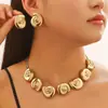 Colar e Brincos Espirais de Caracol Inspirados em Design Europeu e Americano, Estilo de Férias, Acessórios Únicos e Modernos de Nicho em Concha