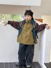 Chaqueta de Montaña a Prueba de Agua, Viento y Suciedad para Niños Aimobeibei, Estilo Exterior con Bloques de Color para Niños y Niñas, Tallas Mediana y Grande para Niños, Cortavientos con Capucha de Moda Otoño 2025