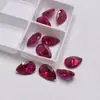 5 # Corindón Rojo Forma de Gota Rubí Piedra Suelta Venta al por Mayor No. 5 Rubí Sintético Rubí Forma de Pera Joyería Piedra Suelta