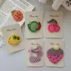 Pinzas Creativas para el Cabello con Temática de Frutas para Niños, Bordado Hecho a Mano Estilo Coreano, Dulces Pinzas para Flequillo de Bebé, Pinzas Laterales Estilo Coreano para Niñas