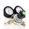 Medidor de gas para máquina de cerveza regulador de presión de cilindro de gas de acero para máquina de cerveza de barril regulador de presión de cilindro de acero de CO2 medidor doble de dióxido de carbono