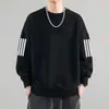 Moletom masculino 2025 outono estilo americano solto manga longa gola redonda esportivo espesso pulôver modelo moderno peso pesado