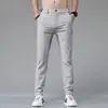 Pantalones Casuales Delgados de Seda de Hielo de Verano para Hombre Pantalones Nuevos de Gama Alta Ajustados Rectos de Secado Rápido Combinan con Todo Pantalones de Gama Alta