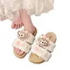Pantuflas Gruesas de Dibujos Animados Adorables y Peludas para Mujer para Usar en Exterior Celebridad de Internet Otoño e Invierno Hogar Pantuflas de Algodón Shirley Rose para Mujer