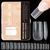 Uñas Postizas para Uñas Artísticas, Uñas Cuadradas Semi-Adhesivas Completamente Mate, No Requieren Lima, Puntas de Uñas Postizas Extendidas, Uñas Portátiles para Año Nuevo