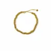 Pulseira Tecida à Mão Dourada Cor de Areia Antiga Envolvida em Placa, Anel Liso, Nicho Retro Dominador, Estilo Casual e Preguiçoso