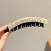 Pinza de plátano con lazo estilo coreano, pinza vertical, pinza de garra para coleta alta, tamaño grande para cabello grueso, pasador para mujer, pinza para la parte posterior de la cabeza, accesorio para el cabello
