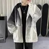 Sudadera con capucha para hombre, primavera y otoño, cárdigan con cremallera degradado de moda, chaqueta de punto, top versátil holgado de moda, ropa
