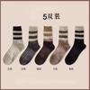 Con pantimedias Shark calcetines de media pantorrilla para mujer calcetines a rayas Maillard versátiles modernos ing medias MORI Calcetines deportivos