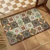 Alfombrilla de baño retro de tierra de diatomeas estilo americano, alfombrilla antideslizante absorbente de agua para baño y inodoro