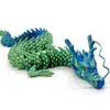 Atacado do Fabricante Dragão Chinês Impresso em 3D com Olhos Móveis, Estatueta de Dragão, Dragão de Cristal Popular de Vendas Transfronteiriças, Artesanato de Dragão