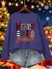 Sudadera de Mujer con Patrón de Árbol de Navidad Feliz Lana Cuello Redondo Ropa Versátil Streetwear Ancha