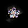 Pinza Pequeña de Garra Dulce Floral Estilo Coreano para Mujer, Exquisita Horquilla Pequeña de Cristal para Flequillo Lateral y Fijar Cabello Suelto, Pinza Superior
