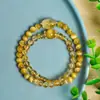 Pulsera de Cristal de Citrino Natural Pixiu para Mujer Nicho de Alta Gama Pulsera de Ojo de Tigre Dorado Doble Círculo Pulsera de Citrino para Mujer