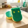 Pano Esponja de Limpeza para Cozinha Doméstica Escova para Panelas Esponja Esfregão Lavar Louça Pano J Dupla Face Esfregão para Panelas Esponja Mágica Esfregão