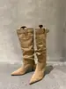 Botas de Salto Agulha Sazonais Primeiro Encontro 2026 Novo Estilo Elegante Estilo Maduro Outono Inverno Bico Fino Salto Alto Longo Acima do Joelho para Mulheres