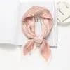 Verão moda simples listrado plissado amassado quadrado proteção solar lenço ponto lenço de seda feminino lenço 70cm