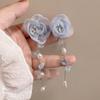 Aretes de Acero Pin Lazo Cuentas de Arroz Concha Verano Suave Elegante Elegantes Aretes Diseño con Sentido Nicho