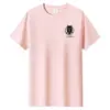 Camiseta de manga corta para hombre de algodón de fibra larga algodón casual pareja Estudiante cuello redondo media manga holgada talla grande top básico