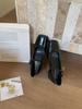 Sapatos Femininos de Salto Único Estilo Retrô 2025 Novos Sapatos Mary Jane Franceses com Salto Grosso para Primavera e Outono, Sapatos de Salto Alto Baixos de Hong Kong