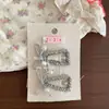 Excelente Presilha de Cabelo com Pedrarias e Strass Estilo Coreano com Laço Doce, Presilha Triângulo Vazado, Versátil Presilha Lateral Infantil, Acessório de Cabelo Bb Clip