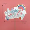 Decoración de Pastel Arcoíris Enchufe Niños Bebé Estrellas Nube Globos Feliz Cumpleaños Accesorios para Hornear Horneado