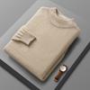 Suéter de primera línea, jersey de cuello alto medio para hombre, jersey holgado informal de negocios de punto, camisa de fondo para hombre