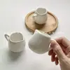 Mini xícara de leite cerâmica branca leitosa minimalista estilo ins, xícara medidora de café, xícara de onça para espresso