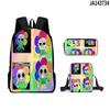 3D New Dandy's World Dandy's World Mochila Escolar Mochila Bolsa de Ombro Bolsa de Lápis Mochila Conjunto de Três Peças