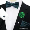 Conjunto de Gravata Borboleta e Lenço Quadrado Masculino com Padrão Escuro Retrô, Acessórios para Traje de Casamento, Gravata Borboleta Paisley, Mais Vendido na Amazon
