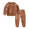 Pijama Infantil Otoño e Invierno Ropa Familiar Bebé de 3 Años Más Terciopelo Dos Piezas Invierno Terciopelo Coral 4 Traje de Casa para Niños