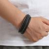 Pulsera de cuero multicapa creativa de moda europea y americana, tendencia personalizada tejida simple con hebilla magnética, pulsera de cuero PU
