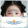 Pegatinas de frente con purpurina para niños, pegatinas de estilo antiguo para la frente y las comisuras de los ojos, impermeables y de larga duración, pegatinas de pintura facial para disfraces tradicionales, decoración Hanfu