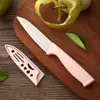 Cuchillo de frutas pelador de acero inoxidable empaque de tarjeta engrosada cuchillo portátil para el hogar de supermercado con funda de cuchillo venta al por mayor de fábrica