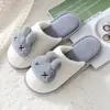Nuevas Zapatillas de Algodón Versátiles de Conejito de Dibujos Animados para Pareja Cálidas Cómodas de Piel Sintética para Interior del Hogar Invierno