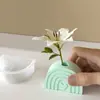 Estilo Ins Casa Arco-Íris Flor Coração Vaso Recipiente para Flores Molde de Silicone DIY Molde de Gesso para Aromaterapia