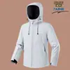 Chaqueta softshell unisex de estilo coreano, moderna, con capucha y forro polar, a prueba de viento e impermeable, adecuada para actividades al aire libre y montañismo
