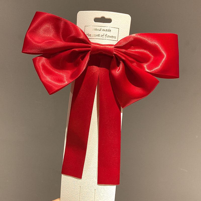 1_红色宽飘带蝴蝶结弹簧夹